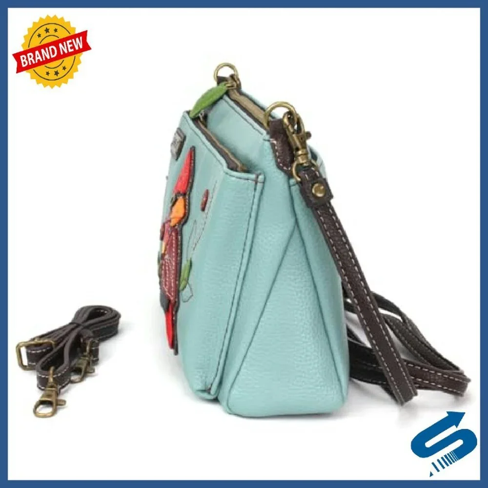 Vegan Leather Crossbody Bag with RFID Protection, Adjustable Straps - Picture 4 of 5